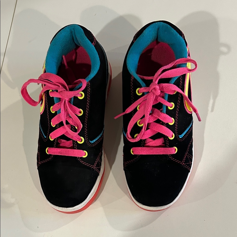 Heelys Kids Black Sneakers with Pink Accents